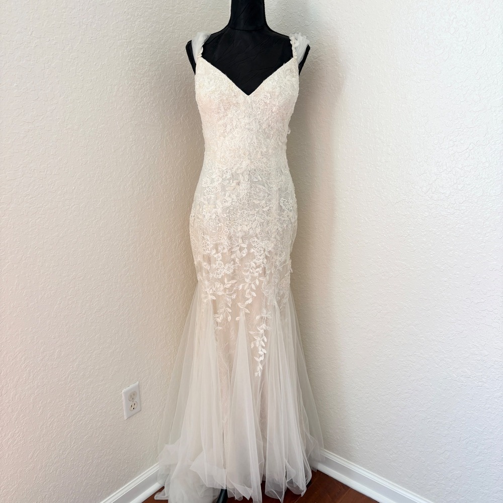 Melissa Sweet MS251198 Ivory Champagne Lace Mermaid Wedding Dress 14